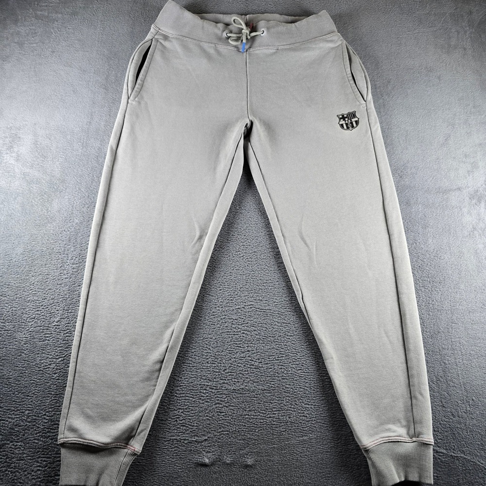 FC Barcelona FCB Official Barca Jogger Sweatpants Gray Mens Small Soccer Fanwear